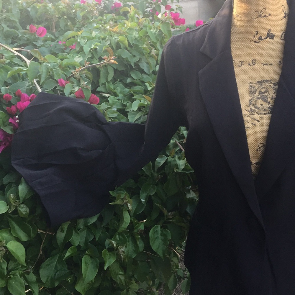 Pretty woven long pleated Top Blazer Black - Picture 5 of 8